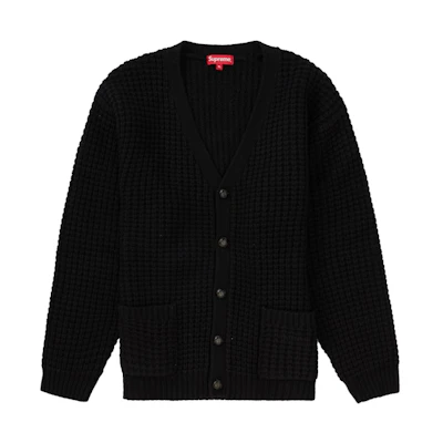 Supreme Waffle Knit Cardigan Black