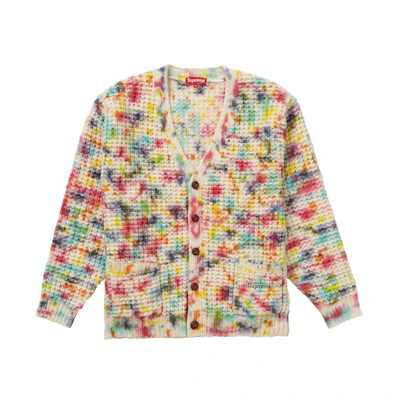 Supreme Waffle Knit Cardigan Tie Dye