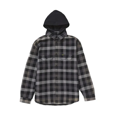 Supreme Waffle Plaid Hooded Shirt Black