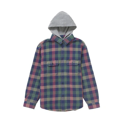 Supreme Waffle Plaid Hooded Shirt Multicolor