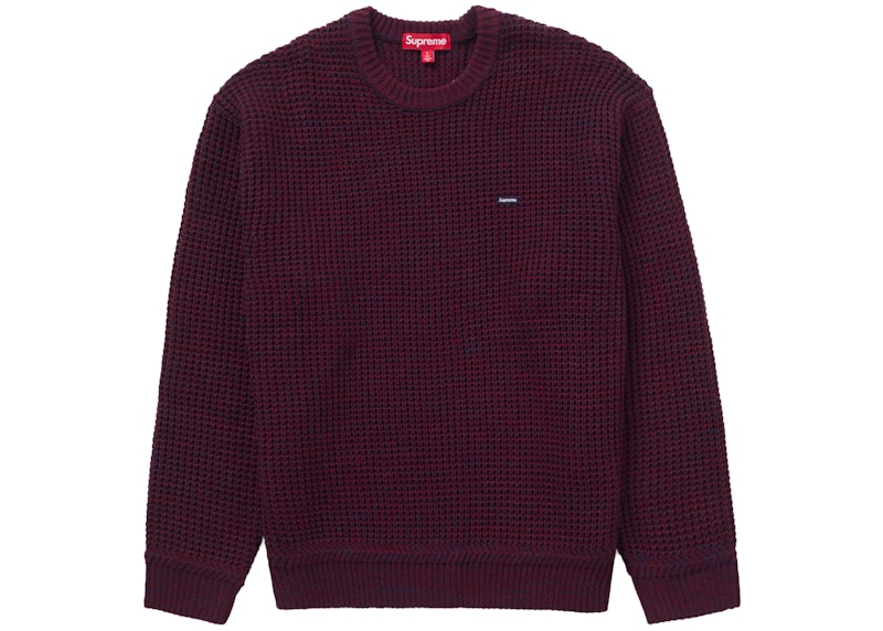 Supreme Waffle Small Box Sweater Burgundy Melange