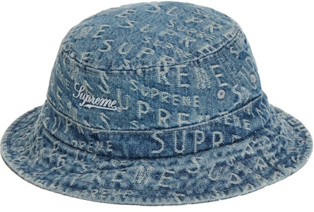 Supreme Warp Jacquard Logos Denim Crusher Biru Buy Supreme Warp Jacquard Logos Denim Crusher Biru