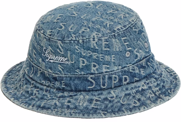 Supreme Topi Denim Crusher Biru Warp Jacquard Logo Buy Supreme Topi Denim Crusher Biru Warp Jacquard Logo