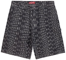 Supreme Warp Jacquard Logo Denim Painter Short Hitam Buy Supreme Warp Jacquard Logo Denim Painter Short Hitam