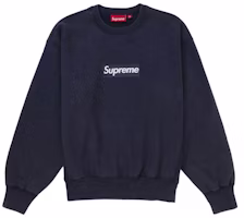 Supreme Washed Box Logo Crewneck Navy Supreme Washed Box Logo Crewneck Navy