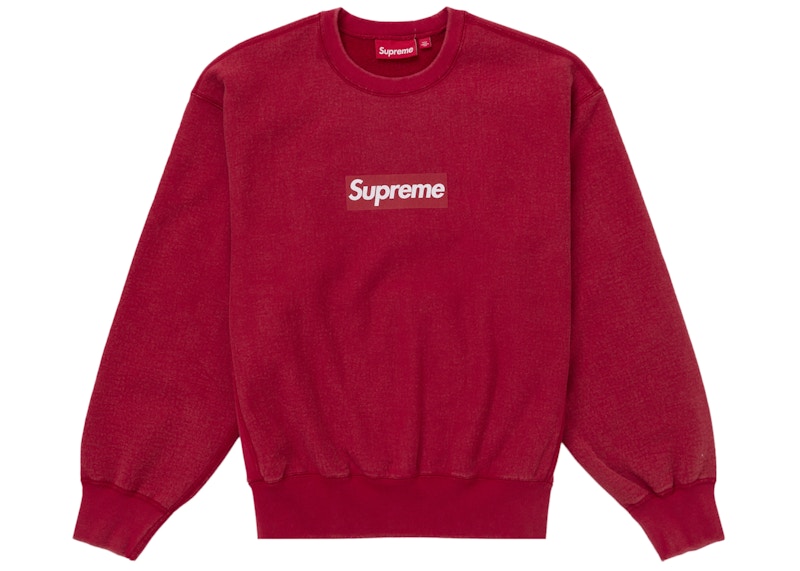 Supreme Washed Box Logo Crewneck Red
