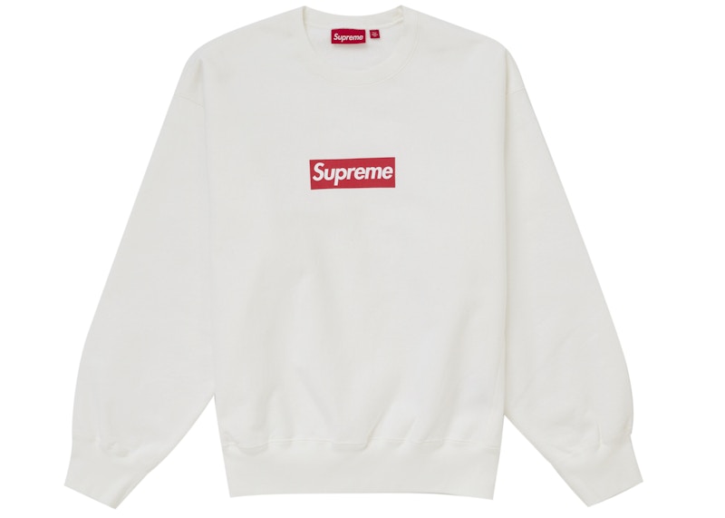 Supreme Washed Box Logo Crewneck White