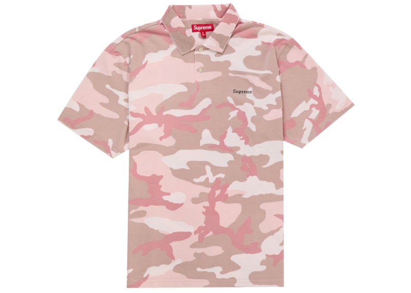 Supreme Washed Camo Polo Pink Camo