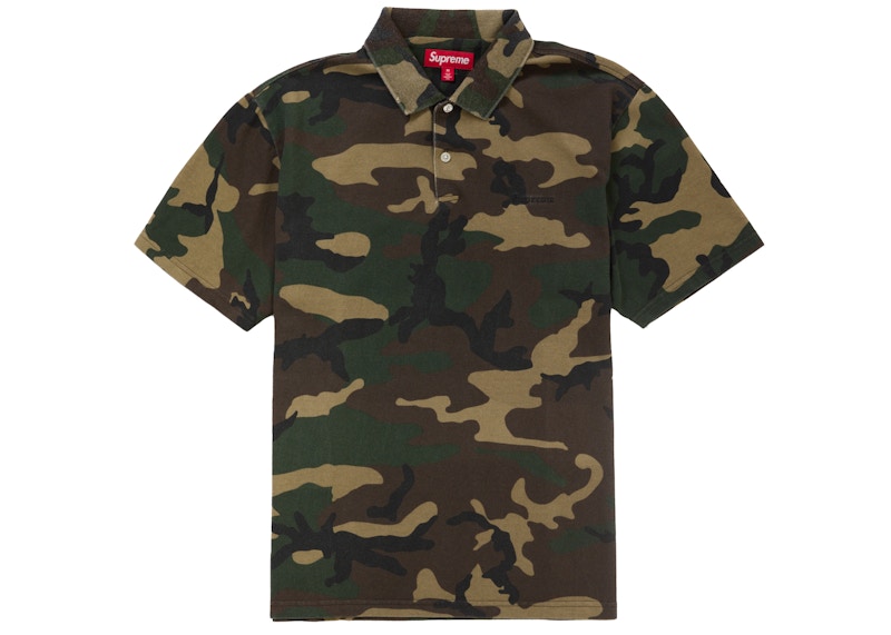 Supreme Washed Camo Polo Woodland Camo