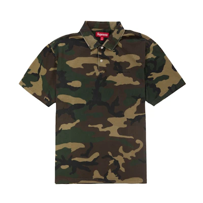 Supreme Washed Camo Polo Woodland Camo