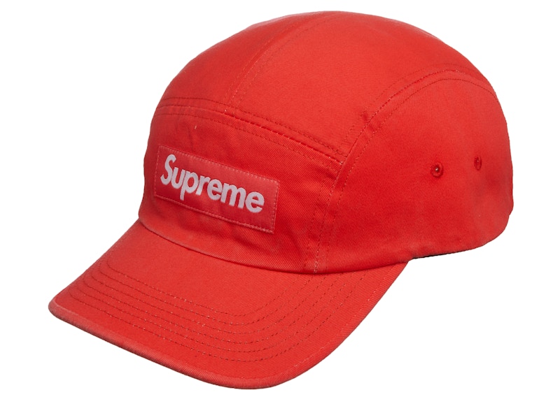 Buy Supreme Gorra Camp Chino Twill Lavado Neon Rojo (FW21)