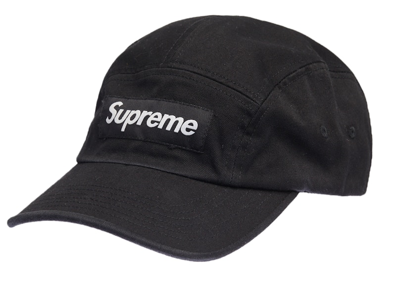 Supreme Washed Chino Twill Camp Cap (SS22) 'Black'
