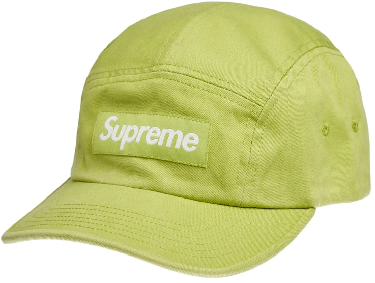supreme-washed-chino-twill-camp-cap-ss-22-dark-lime