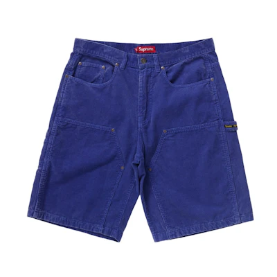 Supreme Washed Corduroy Double Knee Painter Short Blue
