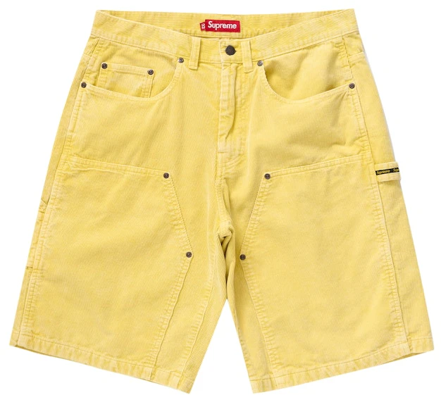 supreme-washed-corduroy-double-knee-painter-short-yellow