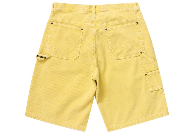 Order Supreme Pantalón Corto de Pana Lavada Doble Rodilla Pintor Amarillo