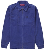 Supreme Washed Corduroy Zip Up Shirt Blue Supreme Washed Corduroy Zip Up Shirt Blue