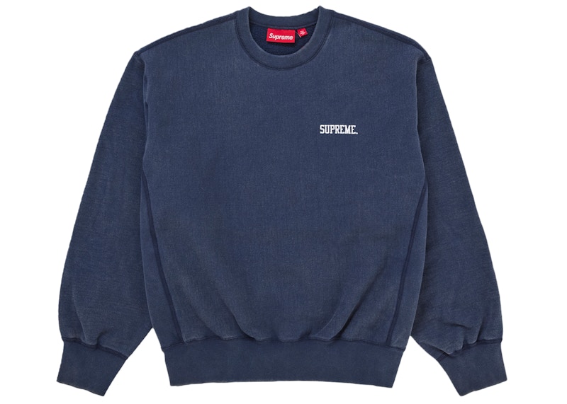 Buy Supreme Washed Crewneck Navy