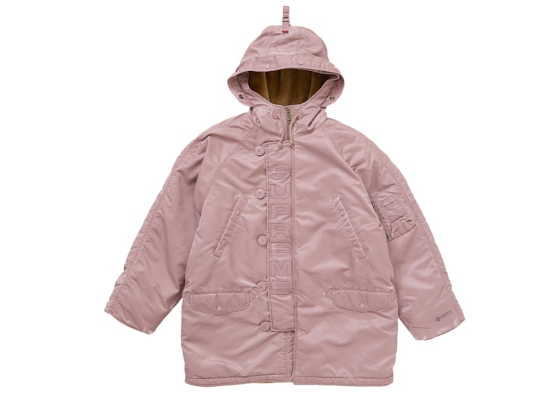 Order Supreme 洗涤款飞行缎面N-3B派克大衣 粉尘粉色