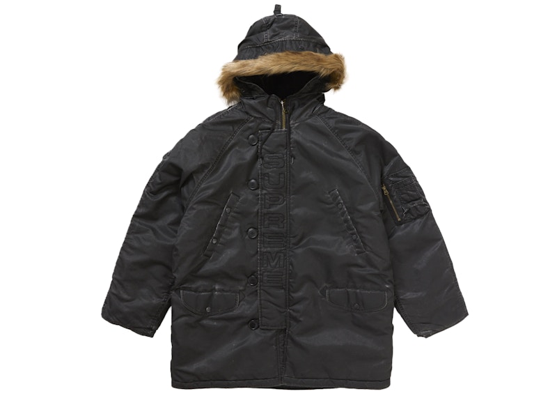 Supreme Washed Flight Satin N 3B Parka Black