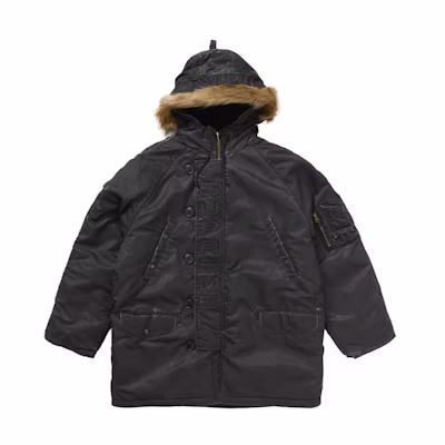 Supreme Washed Flight Satin N 3B Parka Black
