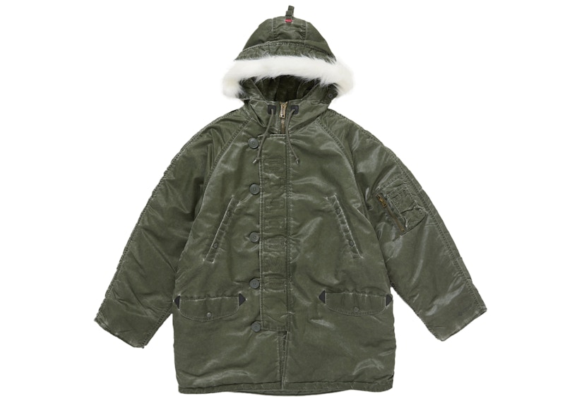 Supreme Washed Flight Satin N 3B Parka Olive