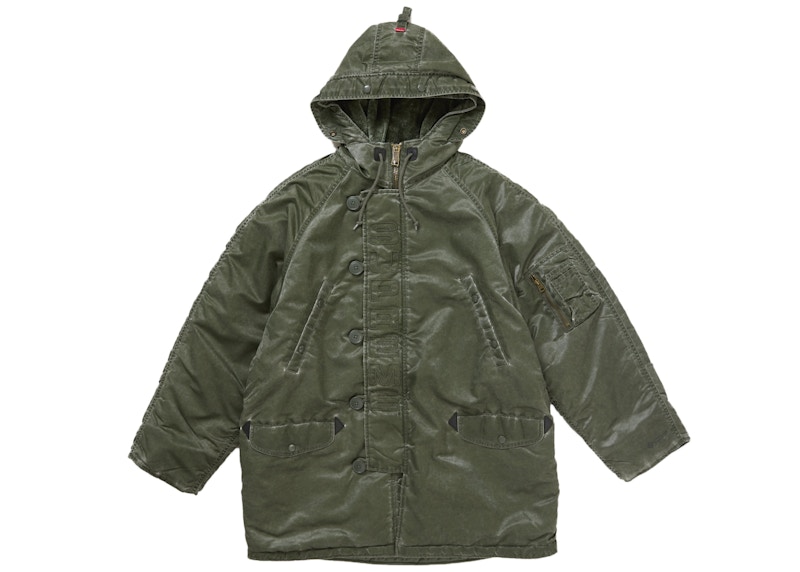 Order Supreme 军绿色复古飞行缎面 N 3B 大衣