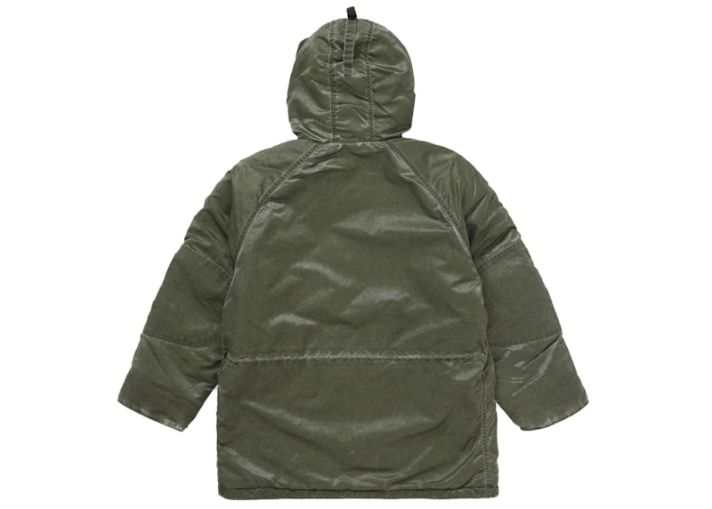 Shop Supreme 军绿色复古飞行缎面 N 3B 大衣