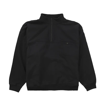 Supreme Washed Half Zip Pullover Black