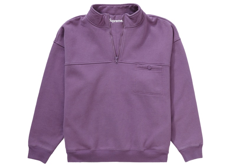 Supreme Washed Half Zip Pullover Dusty Purple