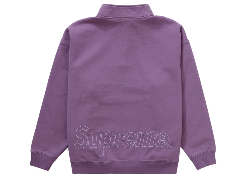 Order Supreme Sudadera Medio Cremallera Lavada Morado Polvoriento
