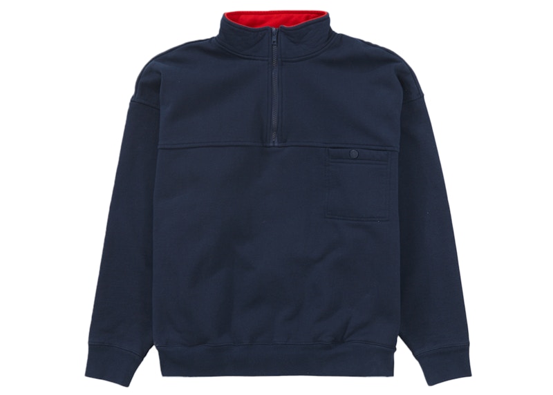 Buy Supreme Half Zip Pullover Navy Biru Tua