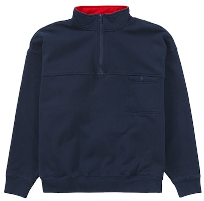 Supreme Half Zip Pullover Navy Biru Tua Buy Supreme Half Zip Pullover Navy Biru Tua