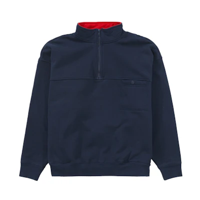 Supreme Washed Half Zip Pullover Navy