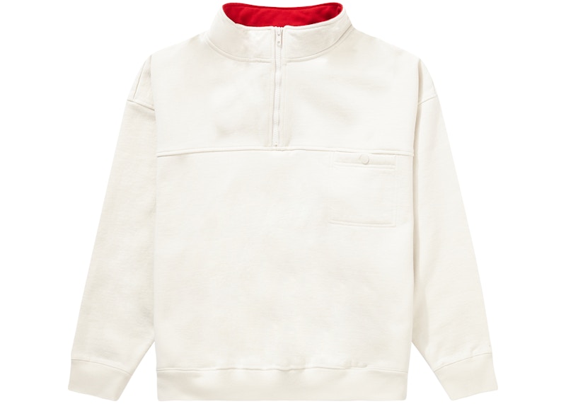 Supreme Washed Half Zip Pullover Stone