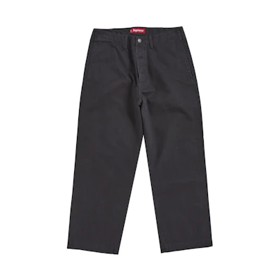 Supreme Washed Herringbone Chino Pant Black