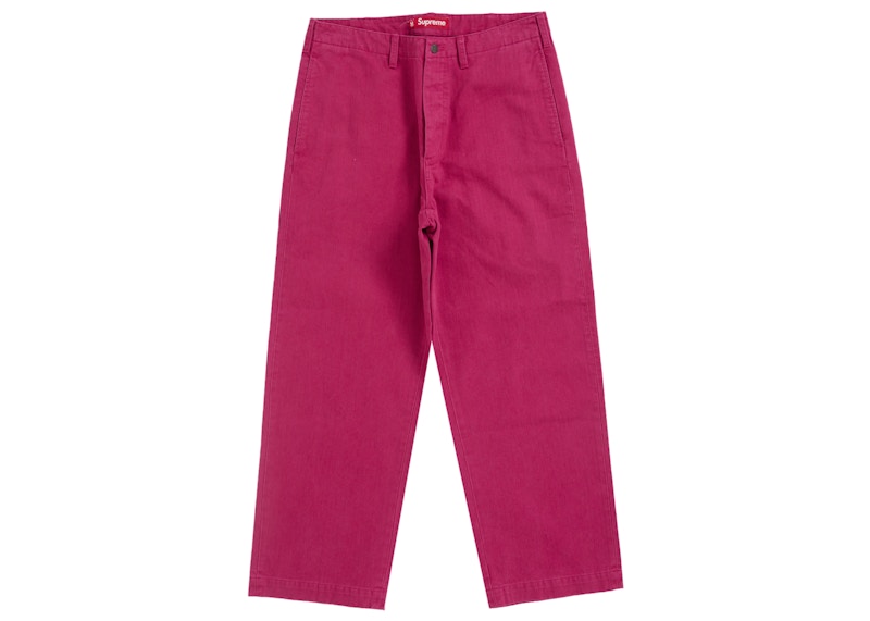 Buy Supreme 水洗人字纹斜纹裤 浅粉色