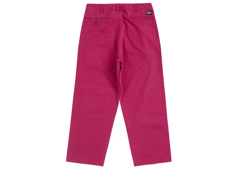 Order Supreme 水洗人字纹斜纹裤 浅粉色