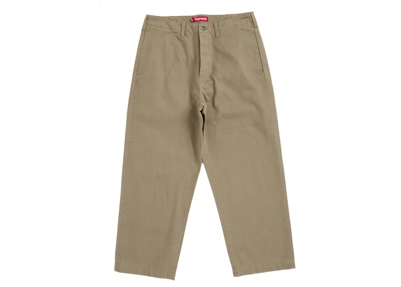 Supreme Washed Herringbone Chino Pant Khaki