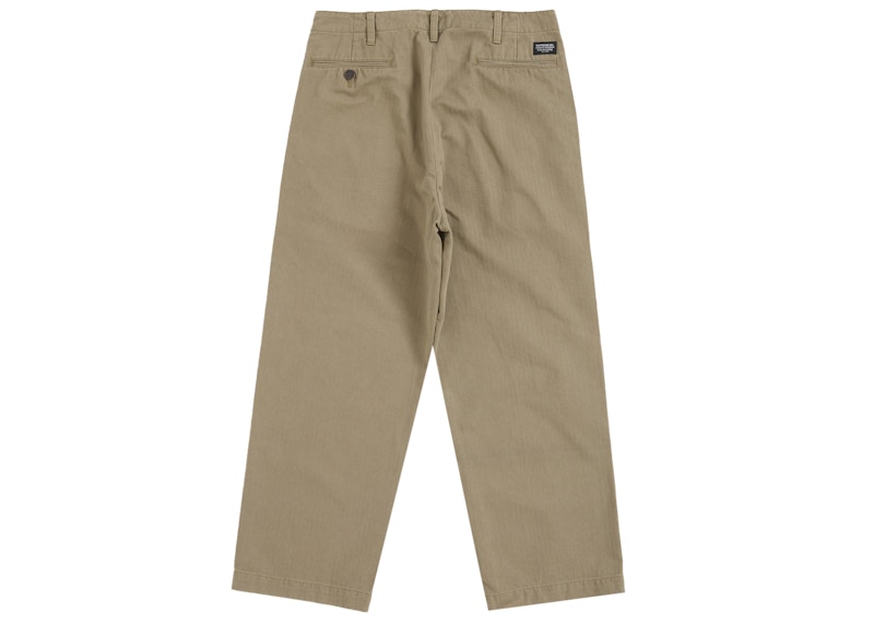 Order Supreme 水洗鱼骨纹卡其休闲长裤