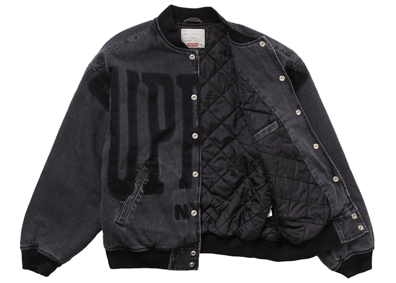 Order シュプリーム ウォッシュド デニム バーシティジャケット (黒)
