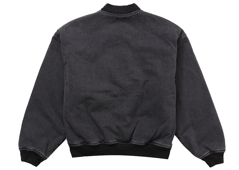 Lookbook シュプリーム ウォッシュド デニム バーシティジャケット (黒)
