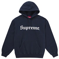Supreme Washed Old English Hooded Sweatshirt Navy Supreme Washed Old English Hooded Sweatshirt Navy