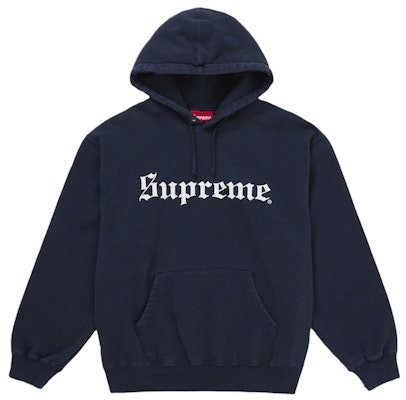 Sudadera con Capucha Supreme Washed Old English Azul Marino Buy Sudadera con Capucha Supreme Washed Old English Azul Marino