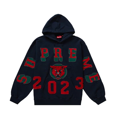 Supreme Washed Panther Hooded Sweatshirt Navy