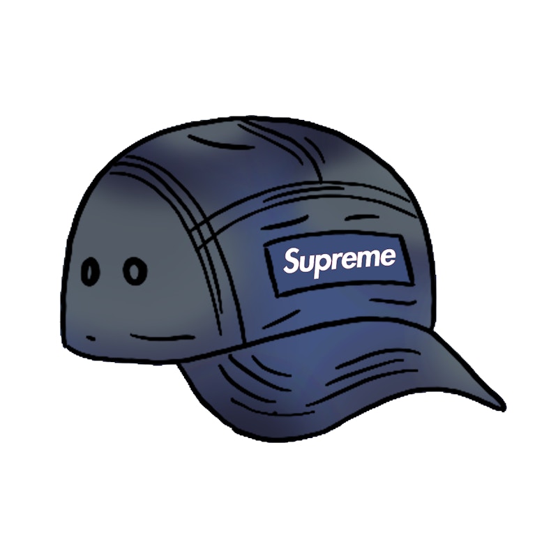 Buy Supreme Topi Camo Biru Kain Satin Campuran yang Terasa Dicuci
