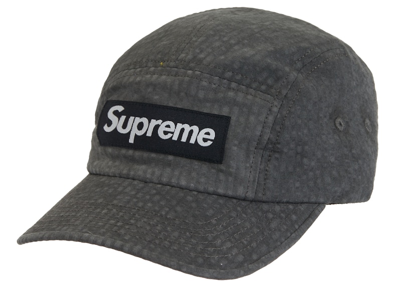 Supreme Washed Seersucker Camp Cap Black