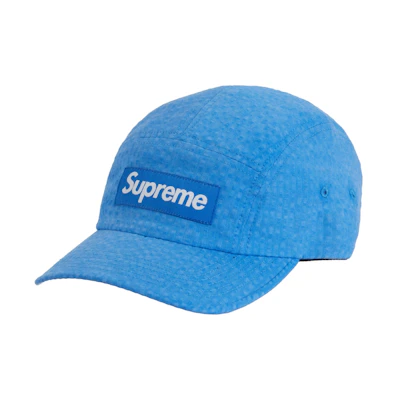 Supreme Washed Seersucker Camp Cap Blue