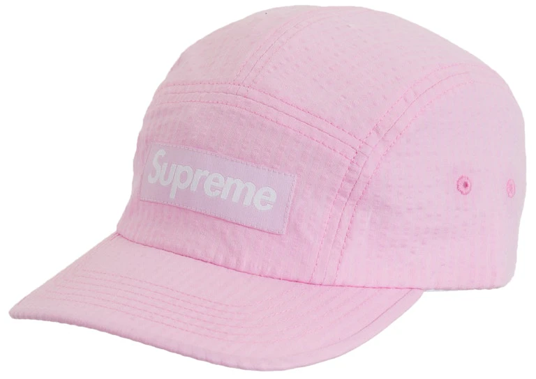 supreme-washed-seersucker-camp-cap-light-pink