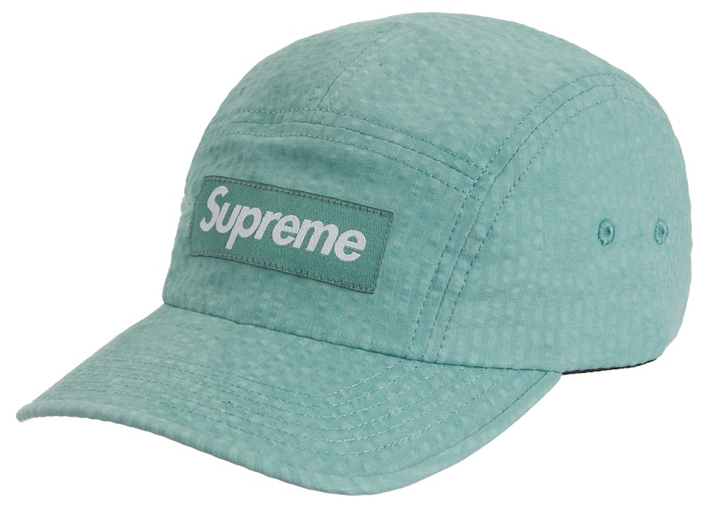 Supreme Washed Seersucker Camp Cap Sage